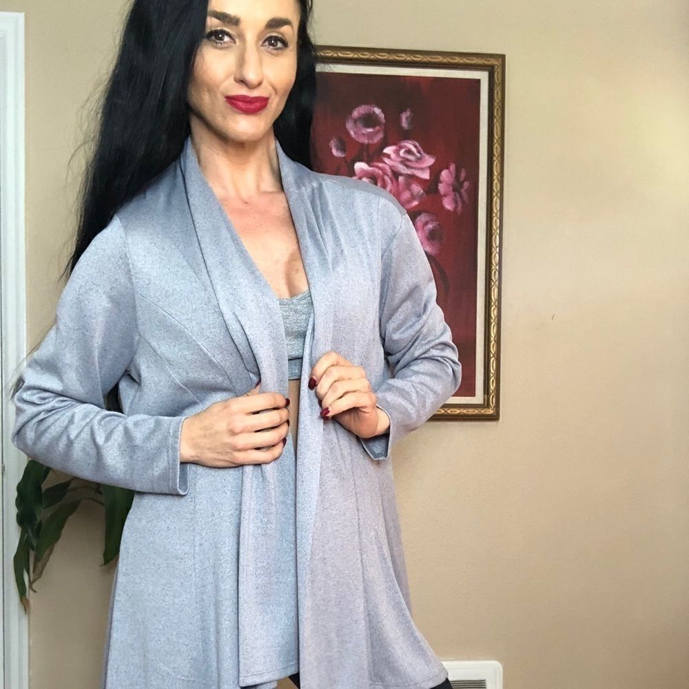 Simonton Says grey long soft cardigan